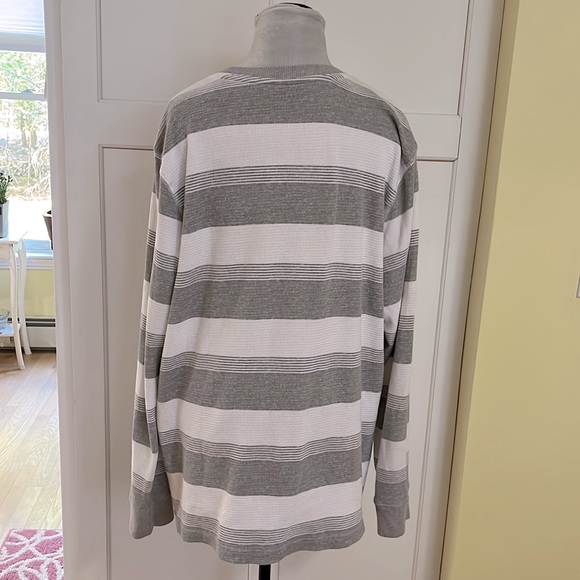 ROEBUCK & CO Gray Striped Thermal Long Sleeved Crew Neck Shirt XXL NWOT - Picture 6 of 9